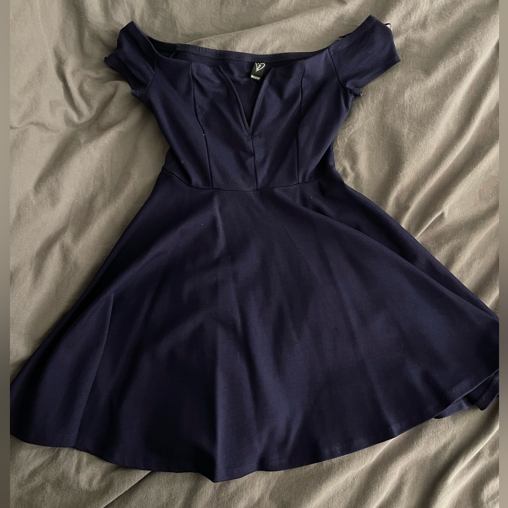 Windsor Off The Shoulder Navy Blue Gown